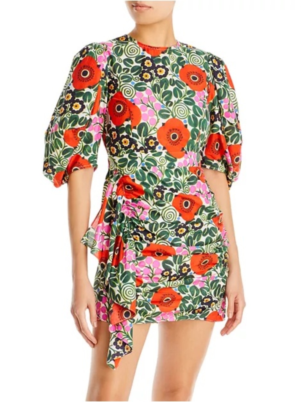 Rhode Pia Floral Print Cotton Mini Dress